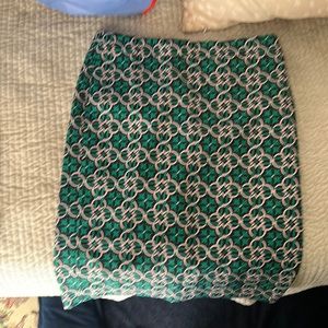 Green, pink and navy Jcrew Pencil Skirt